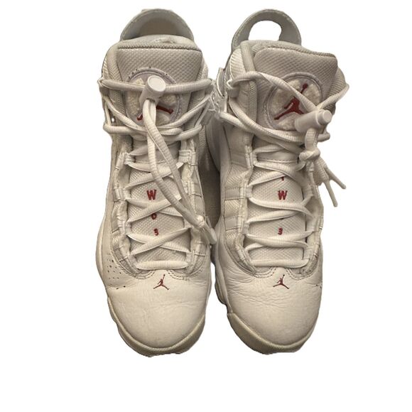 Air Jordan 6 Rings 'White Mystic Hibiscus' Size 7Y Used Solid Condition Pink - Picture 2 of 10